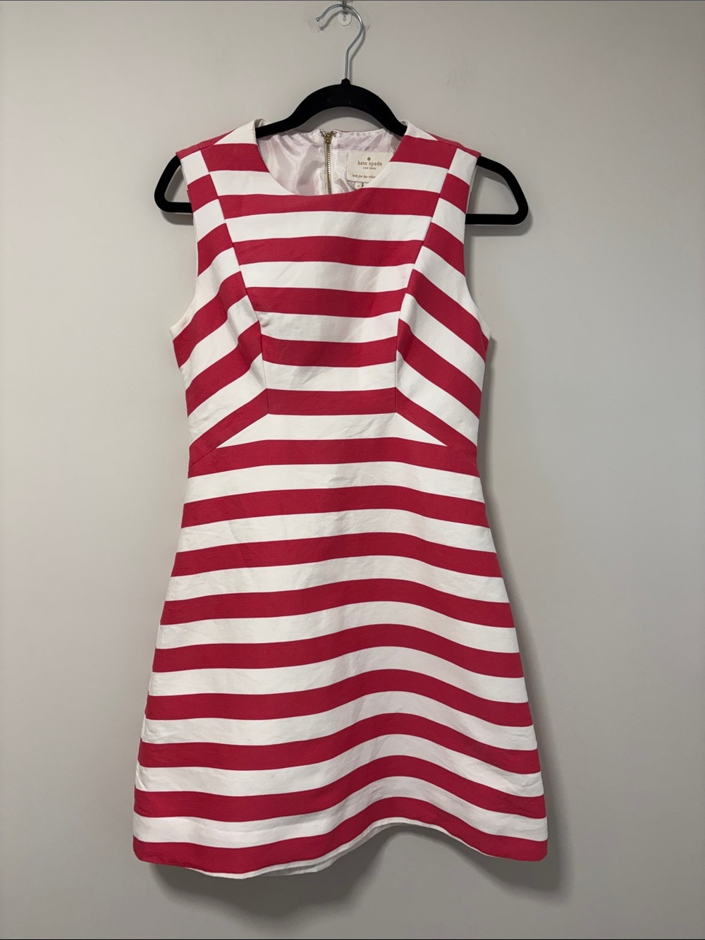 kate spade pink and White Striped Sleeveless Mini Dress